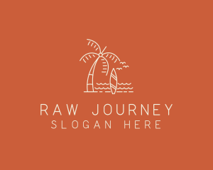 Coconut Tree Surfboard Surf logo