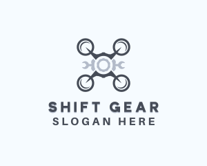 Gear Wrench Drone logo design