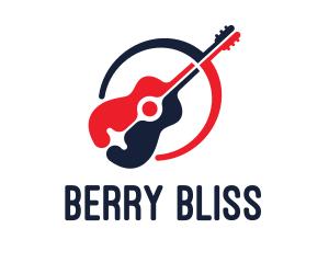 Red Blue Guitar logo design