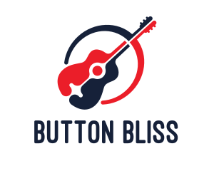 Red Blue Guitar logo design