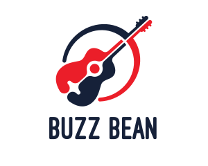 Red Blue Guitar logo design