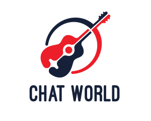 Red Blue Guitar logo design