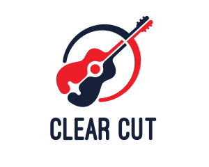 Red Blue Guitar logo design