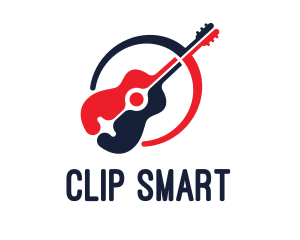 Red Blue Guitar logo design