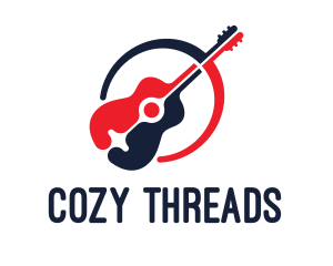 Red Blue Guitar logo design