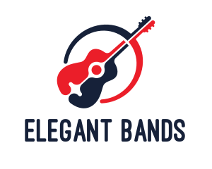 Red Blue Guitar logo design