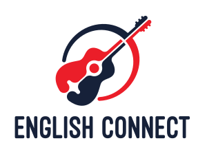 Red Blue Guitar logo design