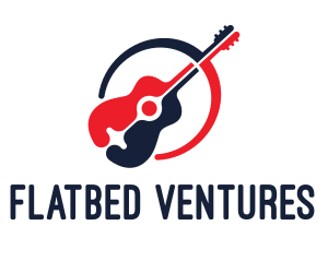 Red Blue Guitar logo design