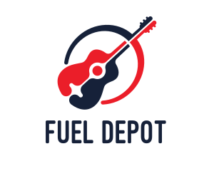 Red Blue Guitar logo design