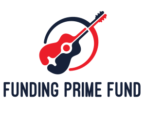 Red Blue Guitar logo design