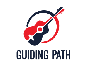 Red Blue Guitar logo design