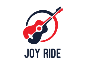 Red Blue Guitar logo design