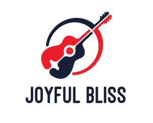 Red Blue Guitar logo design