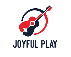 Red Blue Guitar logo design