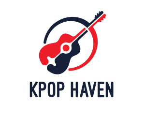 Red Blue Guitar logo design