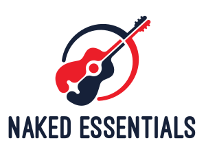 Red Blue Guitar logo design