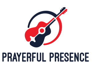 Red Blue Guitar logo design