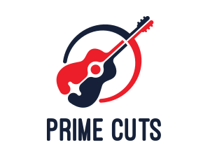 Red Blue Guitar logo design