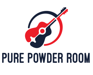 Red Blue Guitar logo design