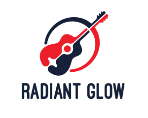 Red Blue Guitar logo design