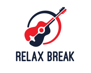 Red Blue Guitar logo design