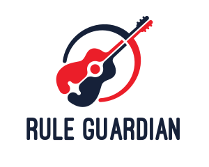 Red Blue Guitar logo design