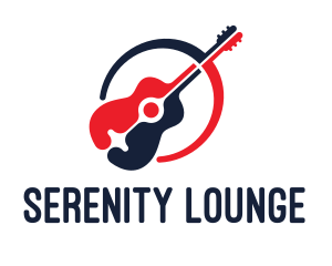 Red Blue Guitar logo design