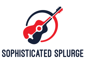 Red Blue Guitar logo design