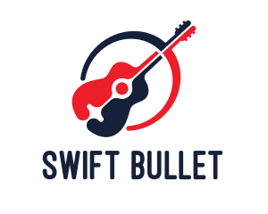 Red Blue Guitar logo design