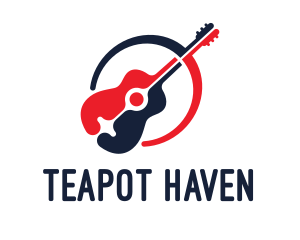 Red Blue Guitar logo design