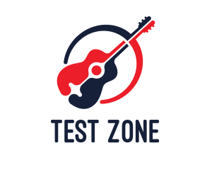 Red Blue Guitar logo design