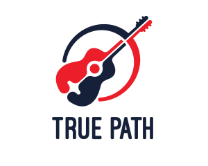 Red Blue Guitar logo design