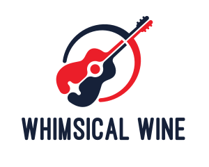 Red Blue Guitar logo design