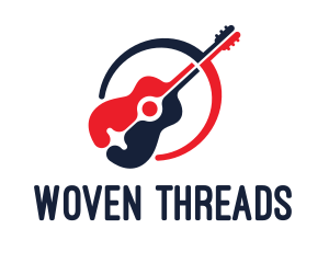 Red Blue Guitar logo design