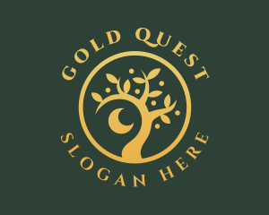 Gold Moon Tree logo design