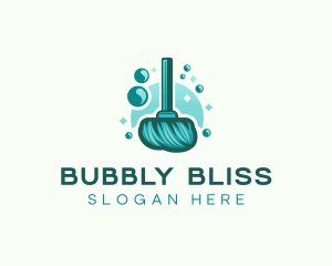 Mop Cleaning Shiny  logo design