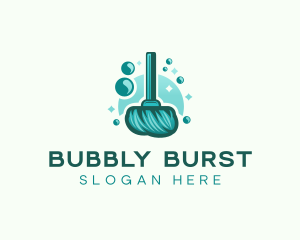 Mop Cleaning Shiny  logo design