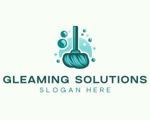 Mop Cleaning Shiny  logo design