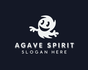 Smiling Spooky Ghost logo design