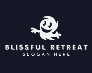 Smiling Spooky Ghost logo