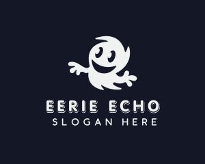 Smiling Spooky Ghost logo design