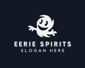 Smiling Spooky Ghost logo design