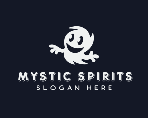 Smiling Spooky Ghost logo design