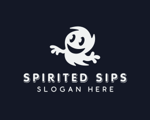 Smiling Spooky Ghost logo design