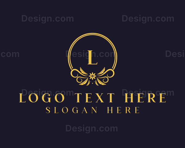 Gold Floral Wreath Logo