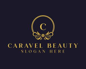 Gold Floral Wreath logo design