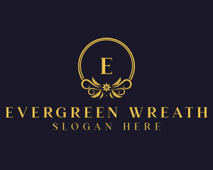 Gold Floral Wreath logo design