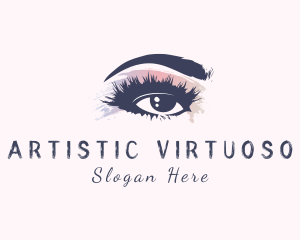 Watercolor Eye Brush logo design