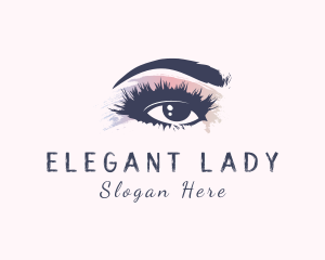 Watercolor Eye Brush logo design