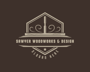 Carpenter Woodworking Chisel logo design